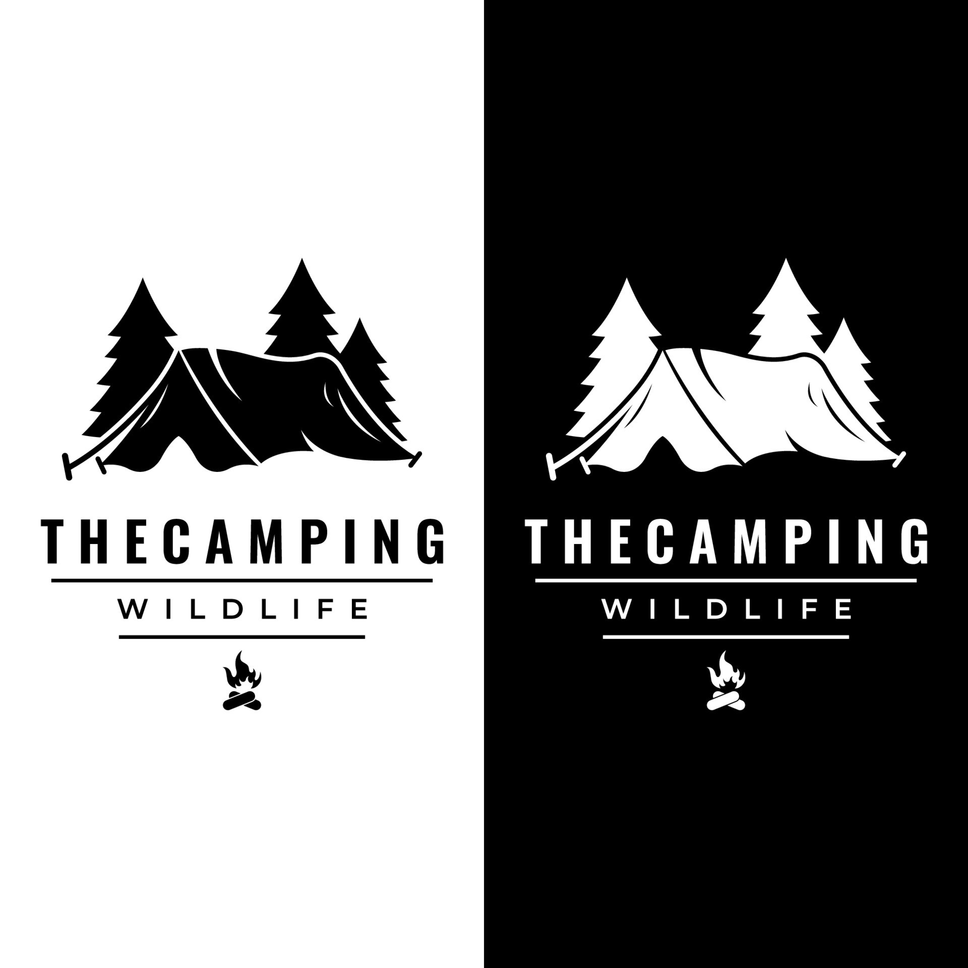 Vintage and retro outdoor camping or camping tent template logo With Vintage and retro outdoor camping or camping tent template logo With