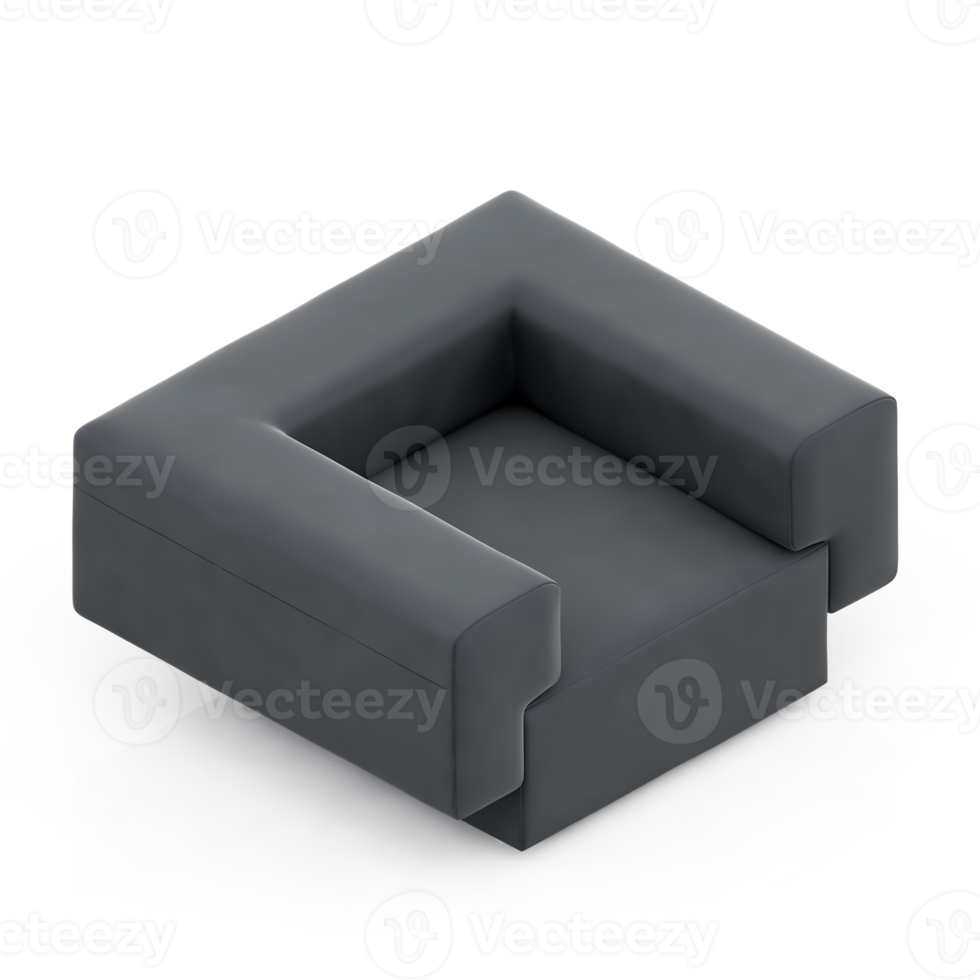 isometrischer sessel isoliert 3d-rendering png