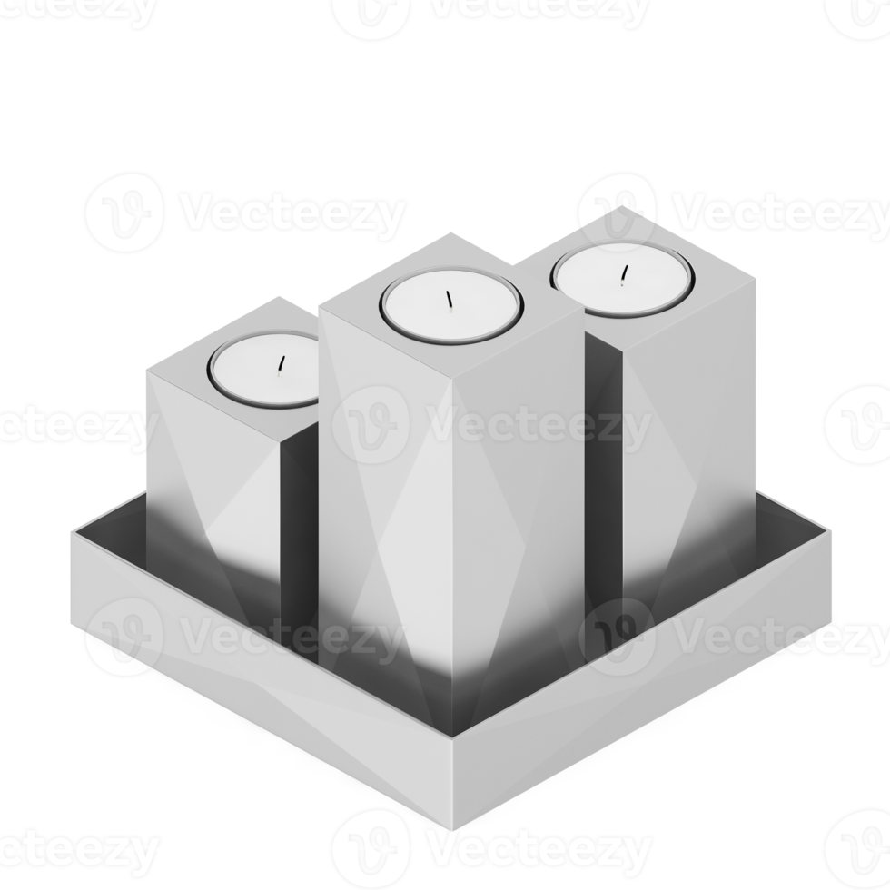 isometrische kerzen 3d rendern png