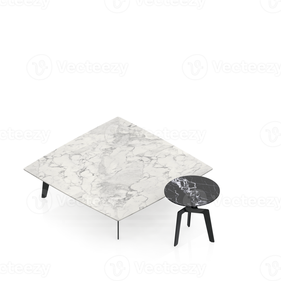 Isometric Table Set 3D render png