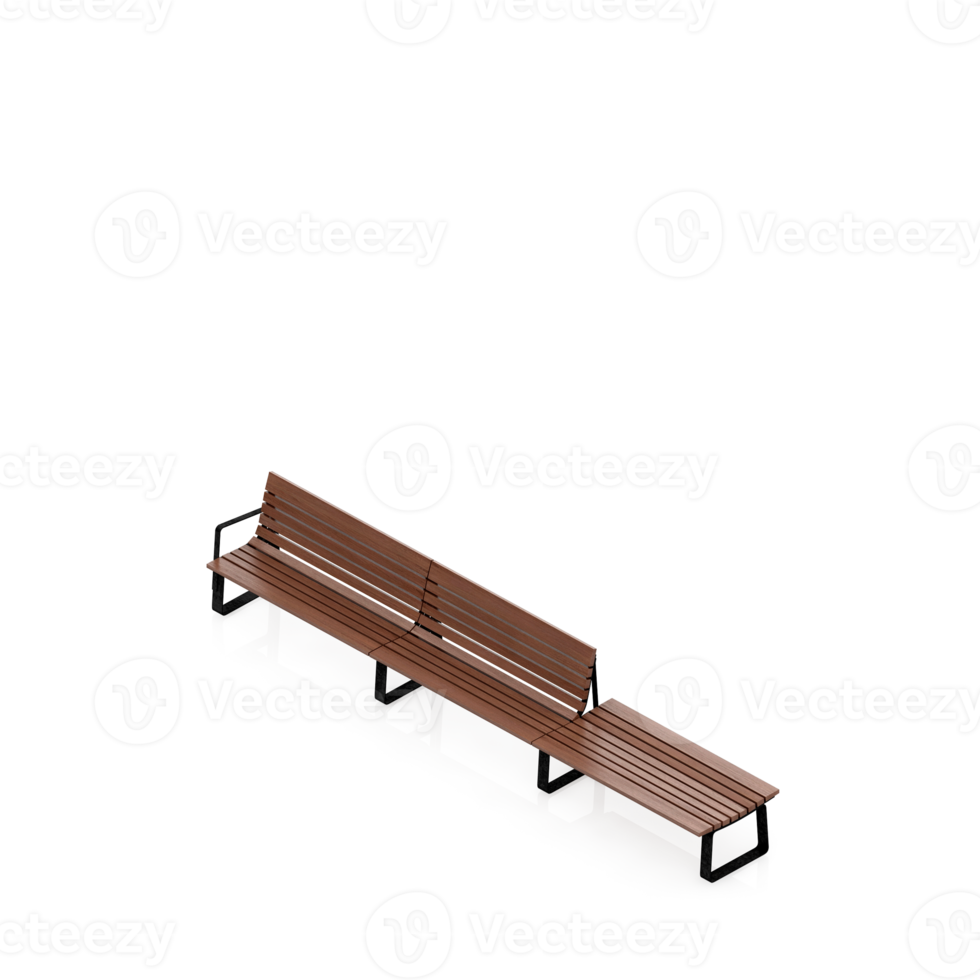 Isometric bench 3D render png