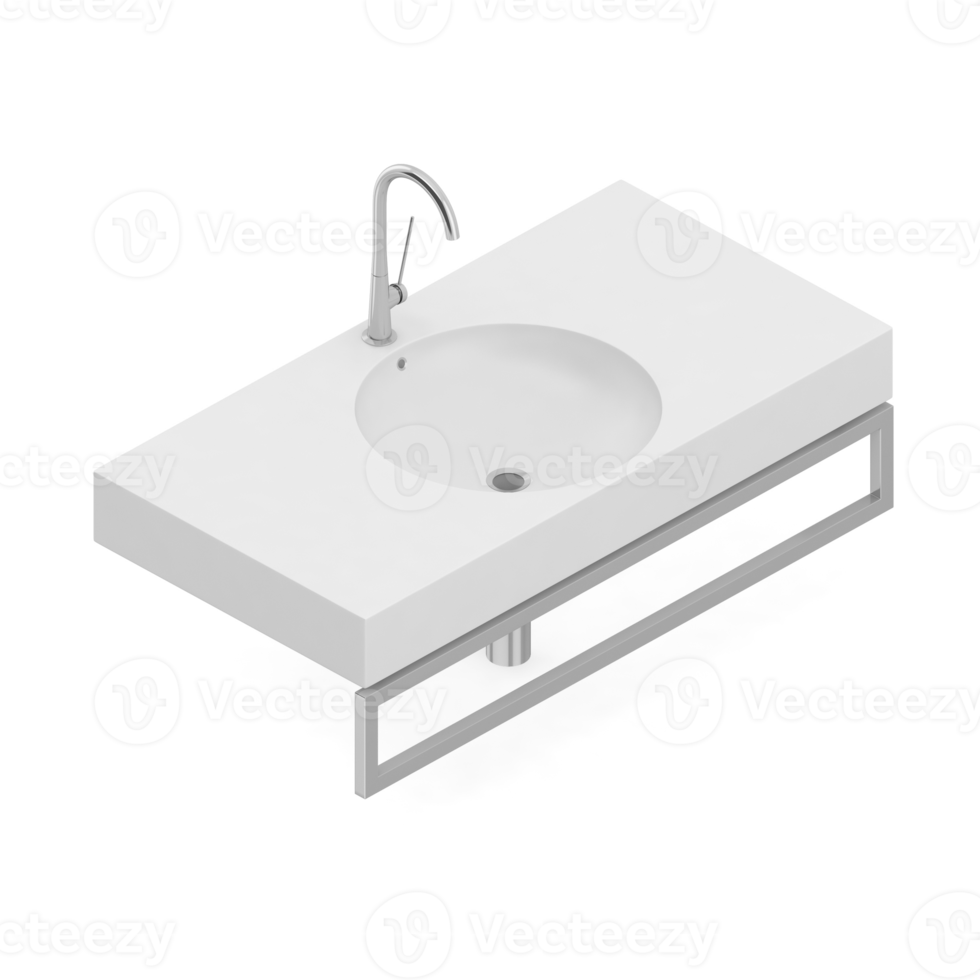 Isometric bathroom items 3D isolated render png