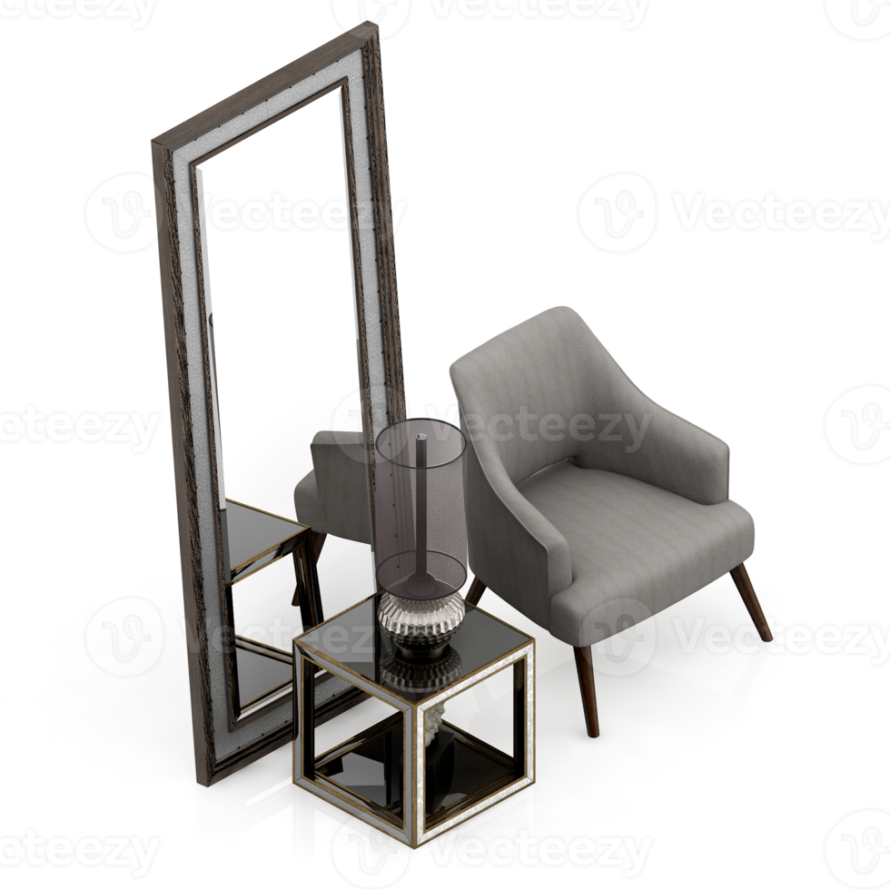 Isometric Chair 3D isolated rendering png