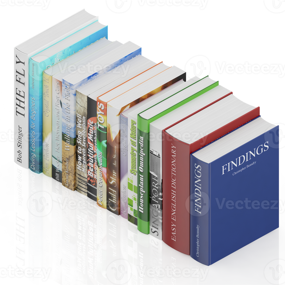 Isometric Books 3D render png