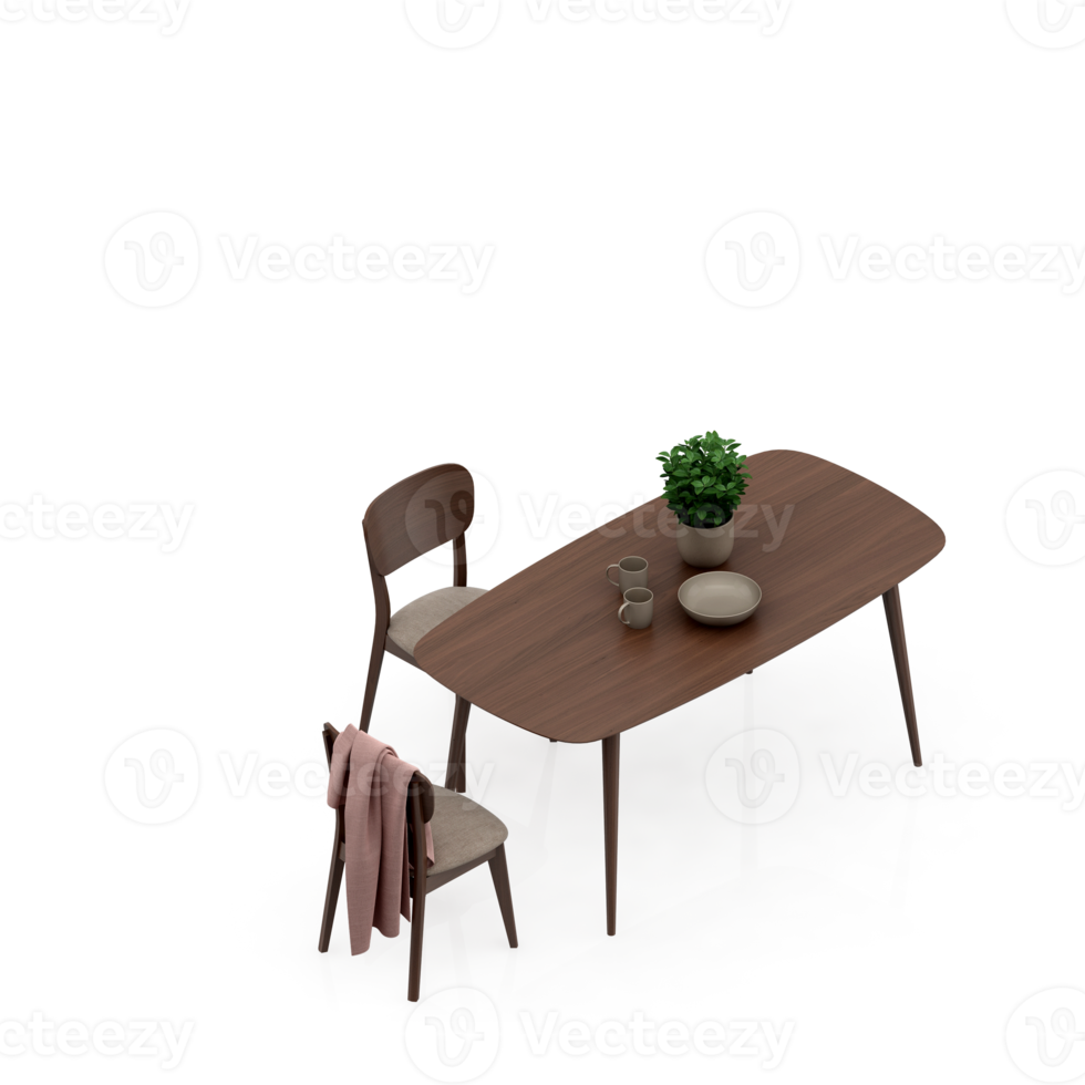 Isometric Table 3D render png