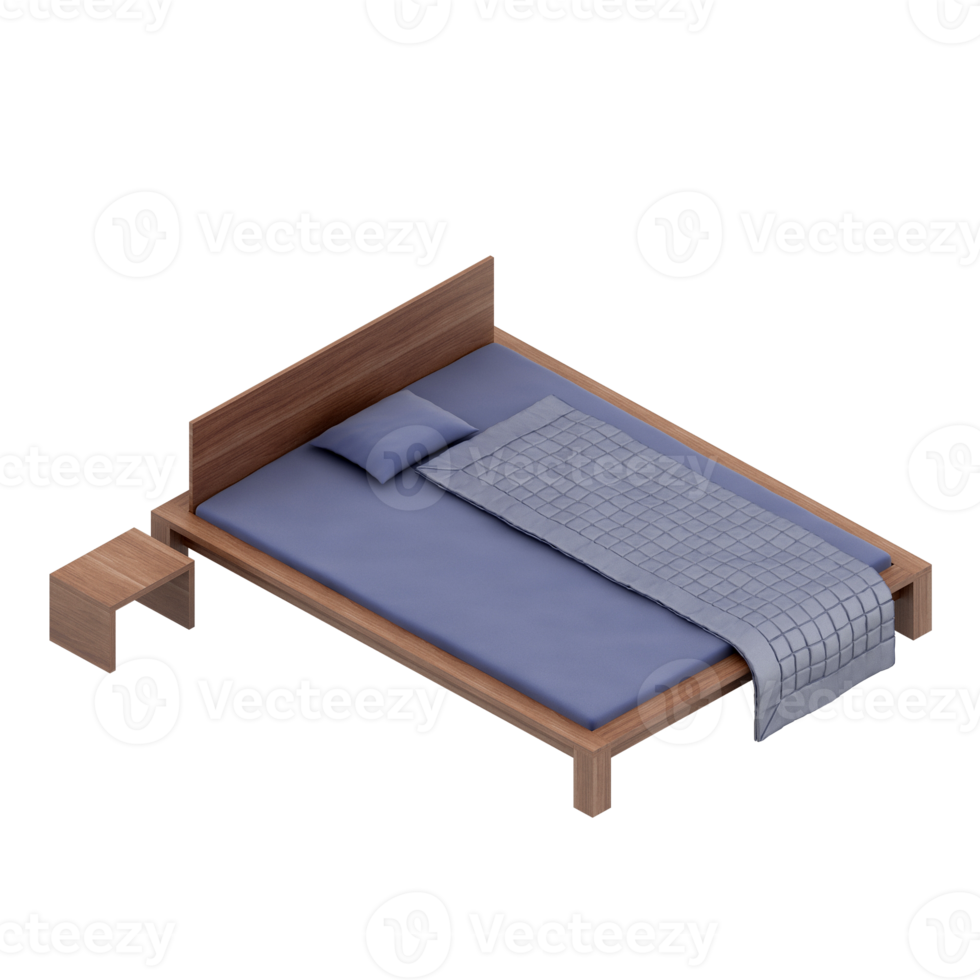 isometrisches schlafzimmer 3d rendern png