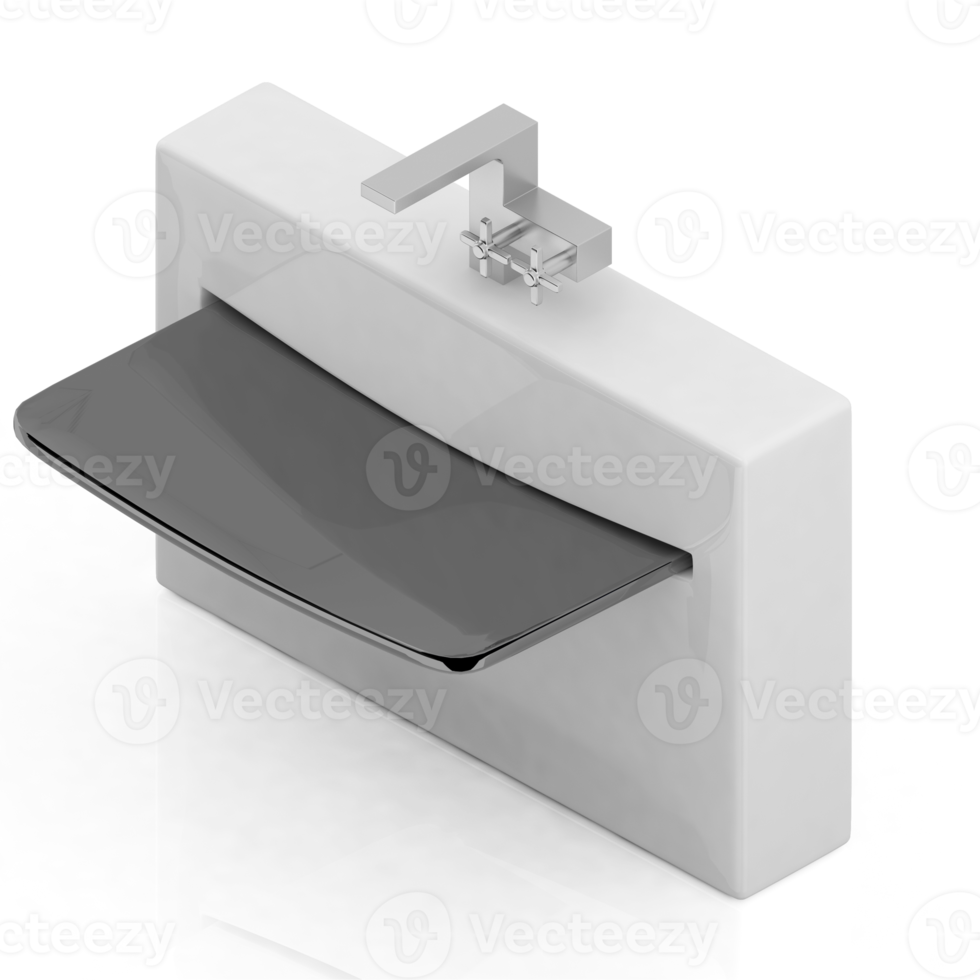 Isometric bathroom items 3D isolated render png