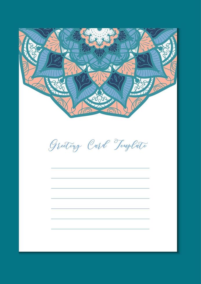 tarjeta de plantilla vintage mandala vector