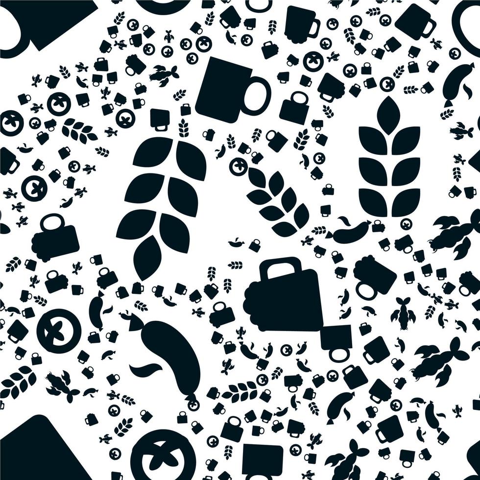 Oktoberfest Seamless Pattern With Drink and Food vector