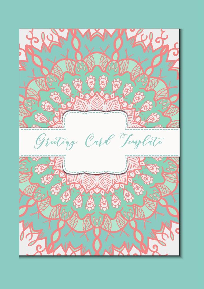 Mandala oriental template card vector