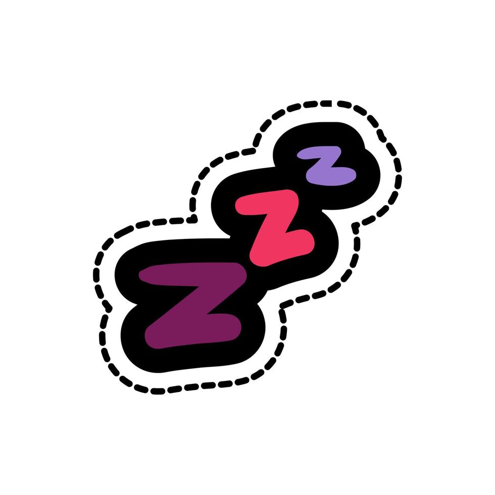 Zzz lettering stitched frame illustration vector