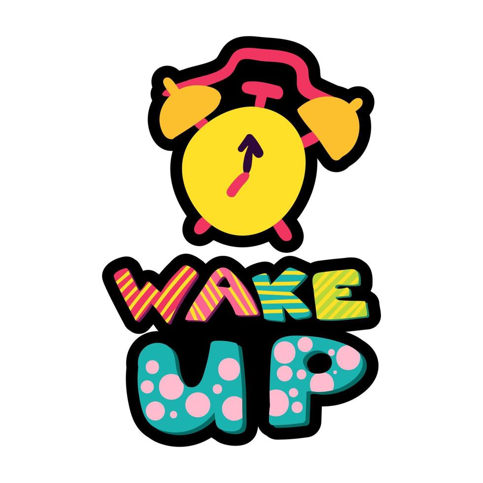 Wake up dash line sticker vector