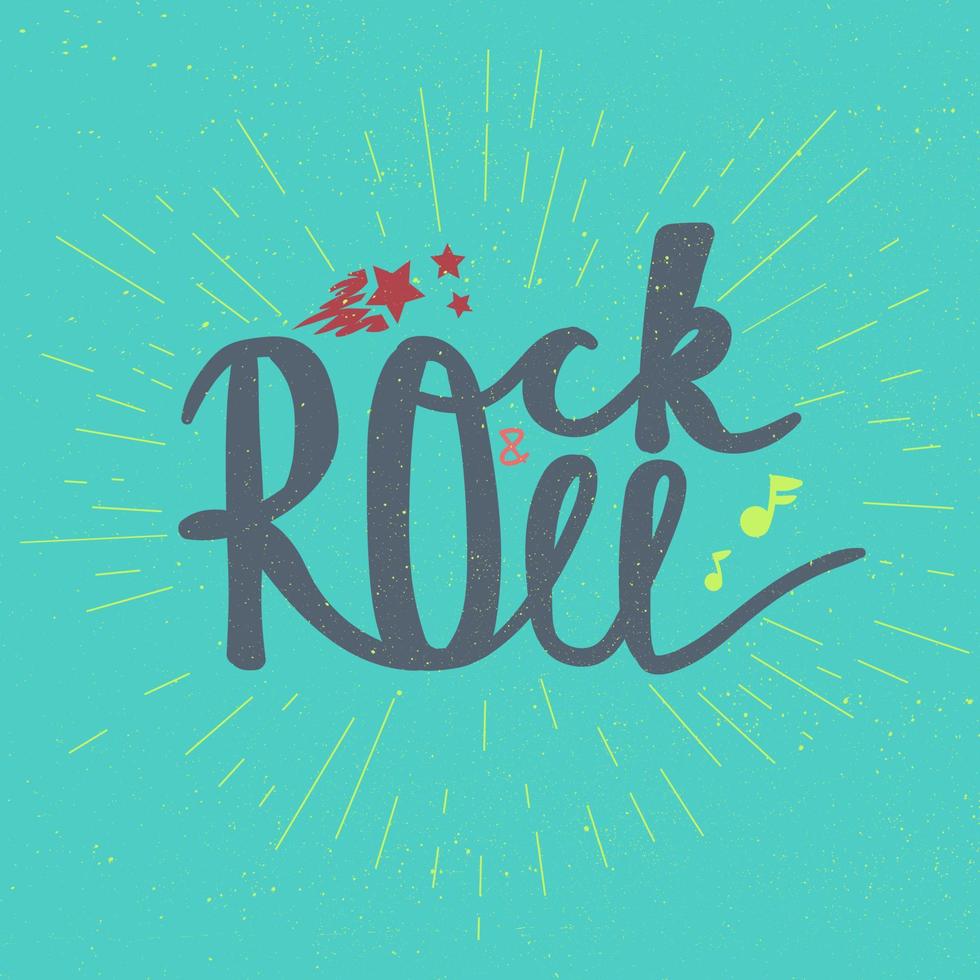 Rock and Roll Lettering vector