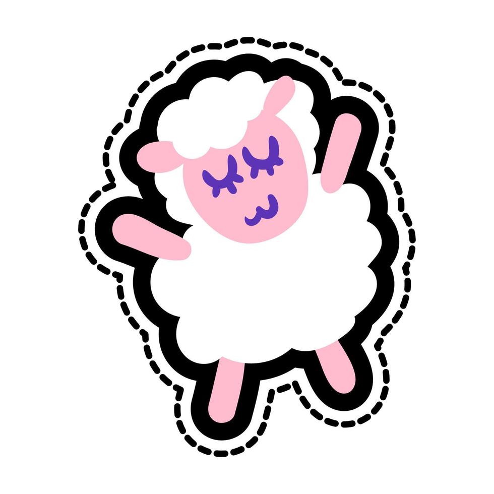 Sheep stitched frame illustration vector