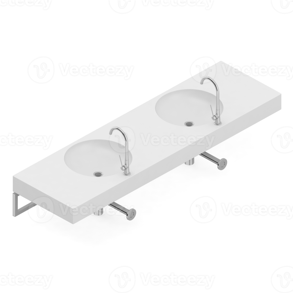 isometrico bagno elementi 3d isolato rendere png