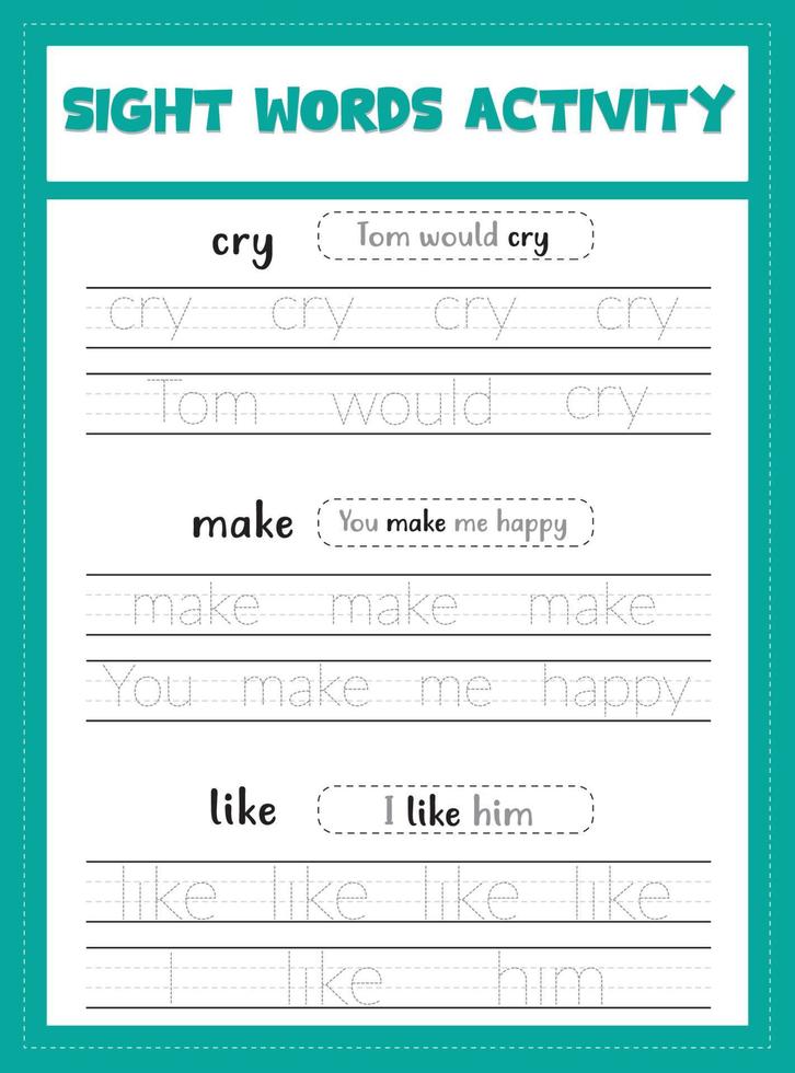 Sight Words Activity Book vector