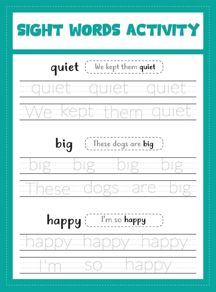 Sight Words Activity Book vector