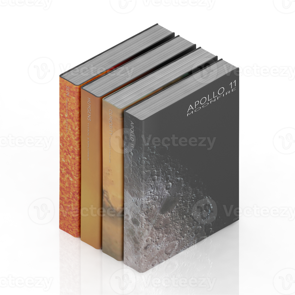 Isometric Books 3D render png