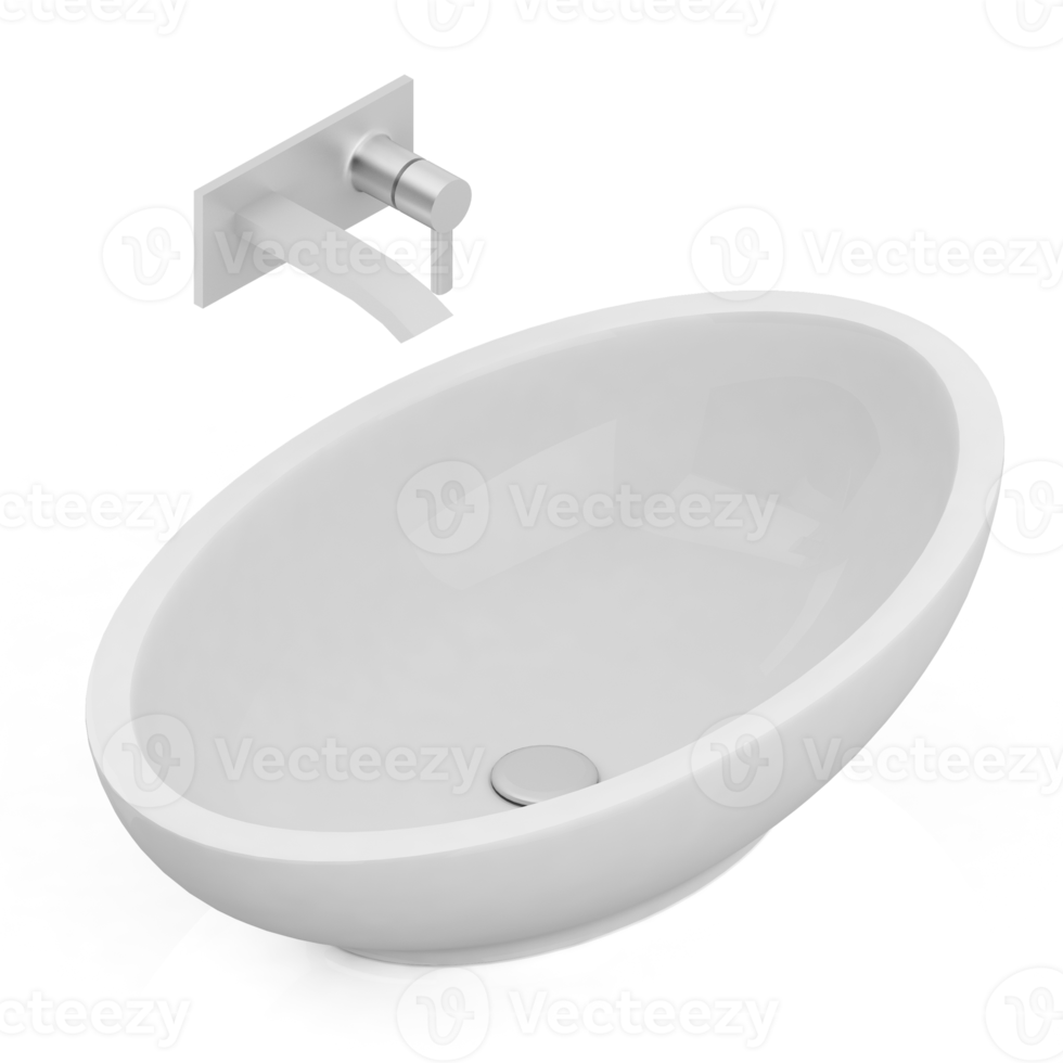 Isometric bathroom items 3D isolated render png