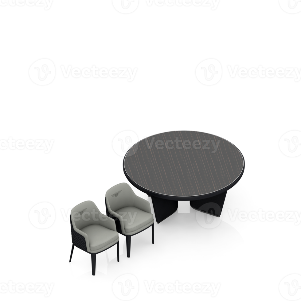 Isometric Table Set 3D render png