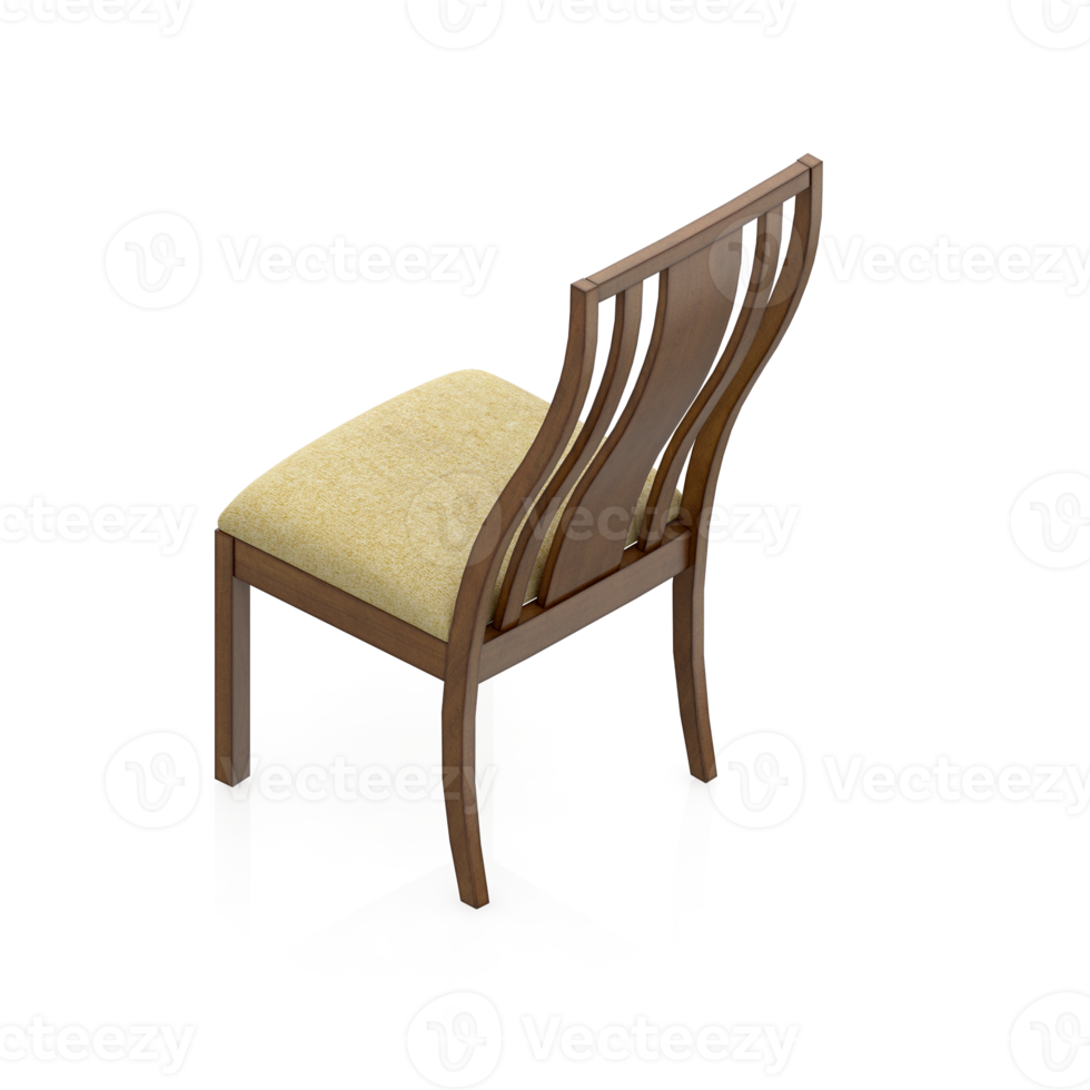 chaise isométrique rendu isolé 3d png