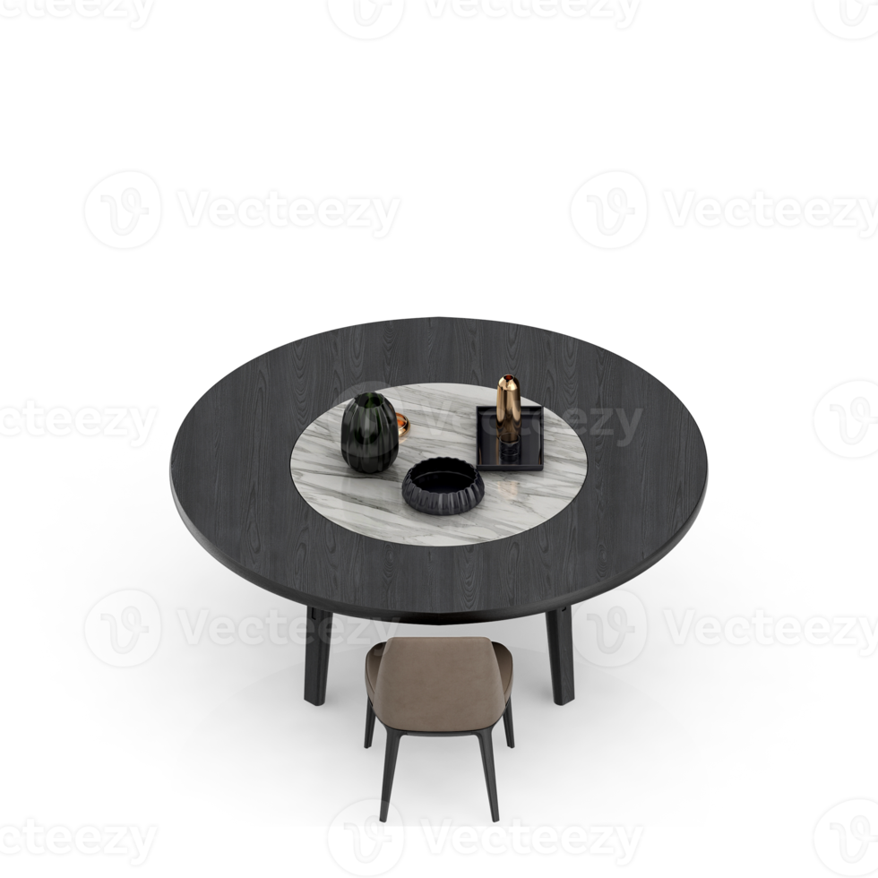 Isometric Table Set 3D render png