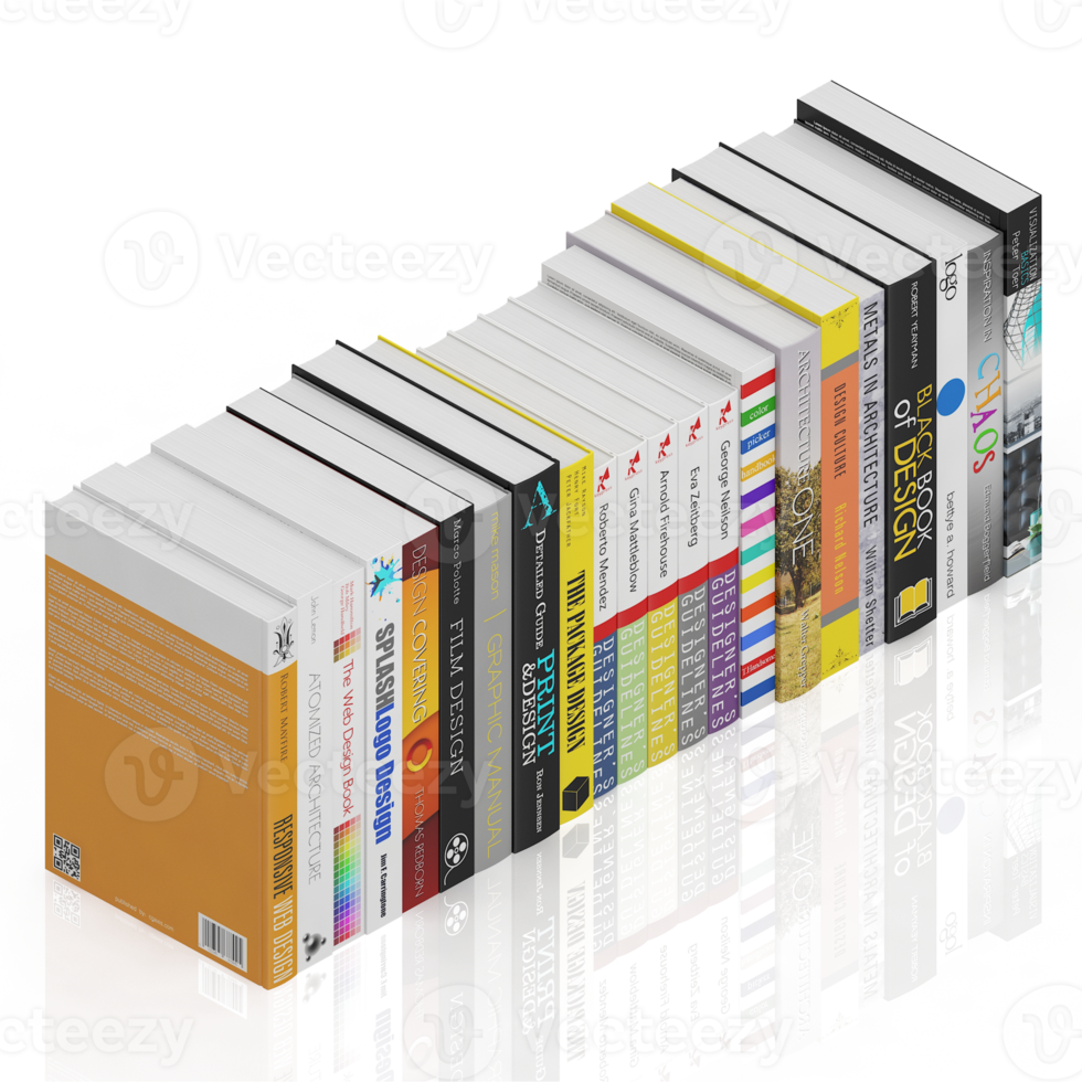 Isometric Books 3D render png