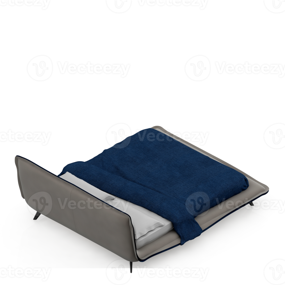 Isometric Bedroom 3D render png