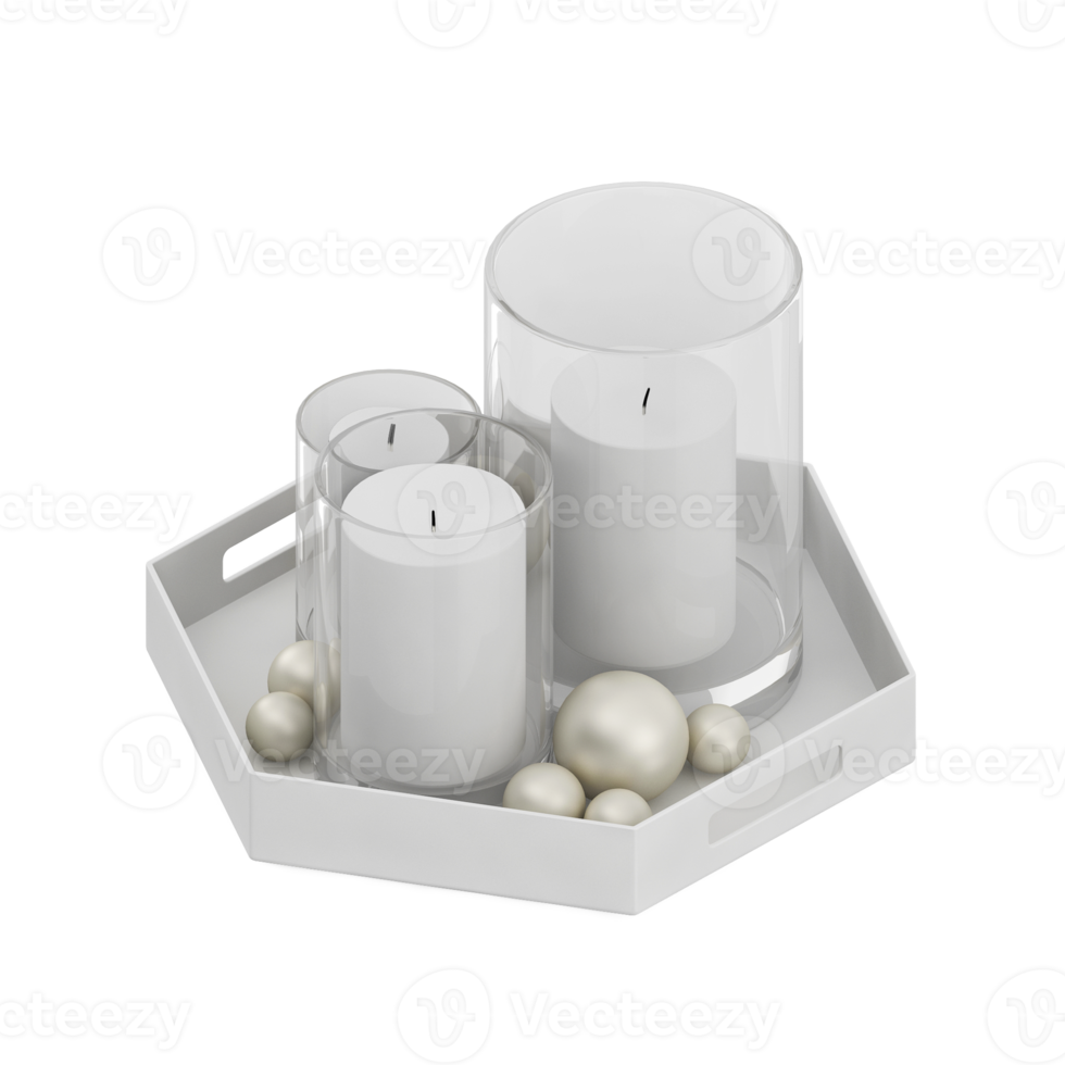 Isometric Candles 3d render png