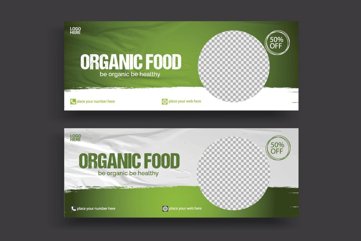 Social media cover banner food advertising discount sale offer template social media food cover post design vector