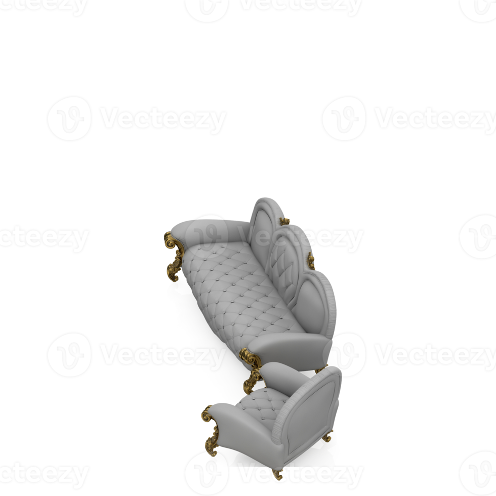 Isometric Armchair Isolated 3D render png