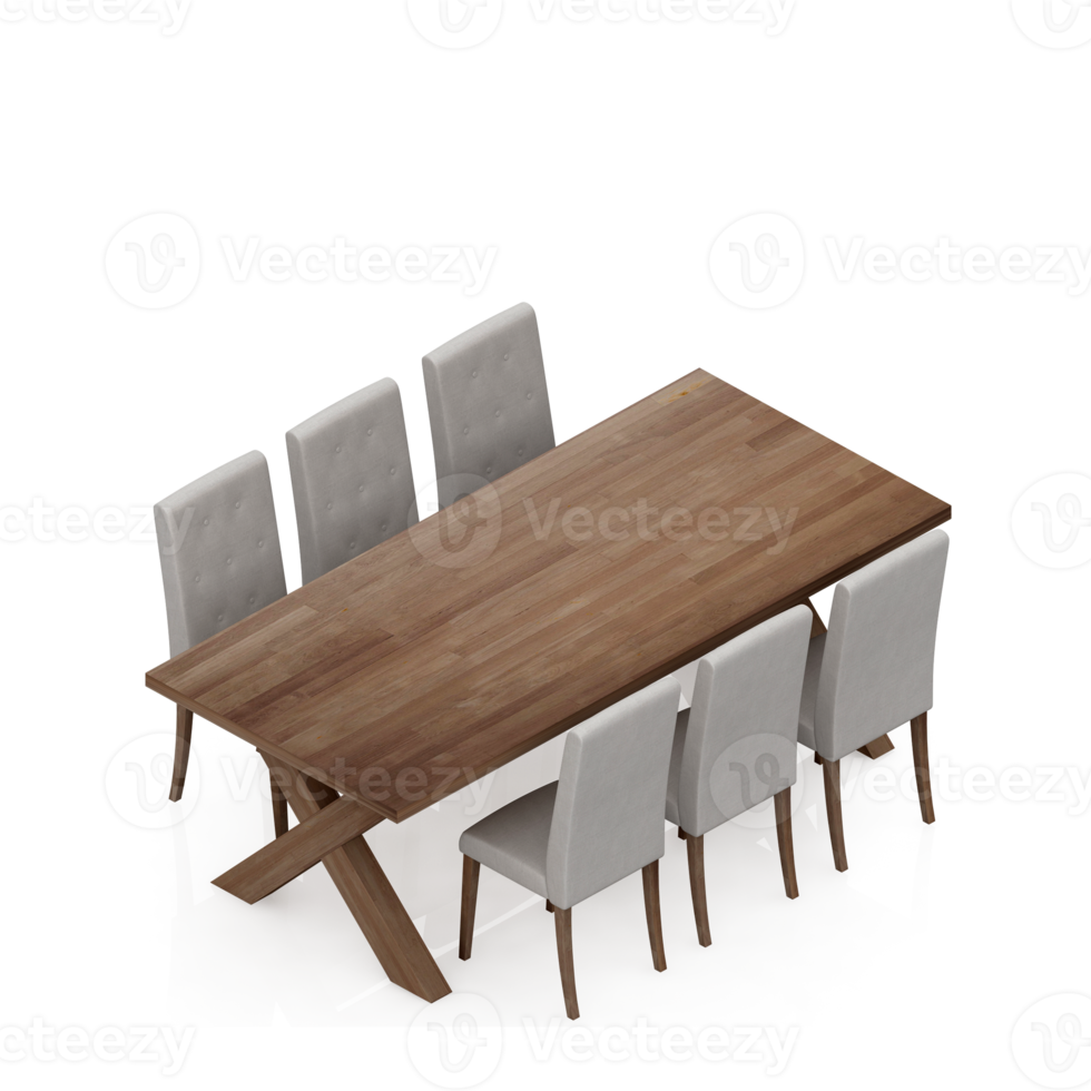 renderização 3d de mesa isométrica png