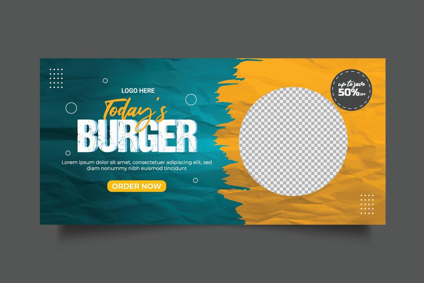 Food web banner food advertising discount sale offer template social media food cover post design vector