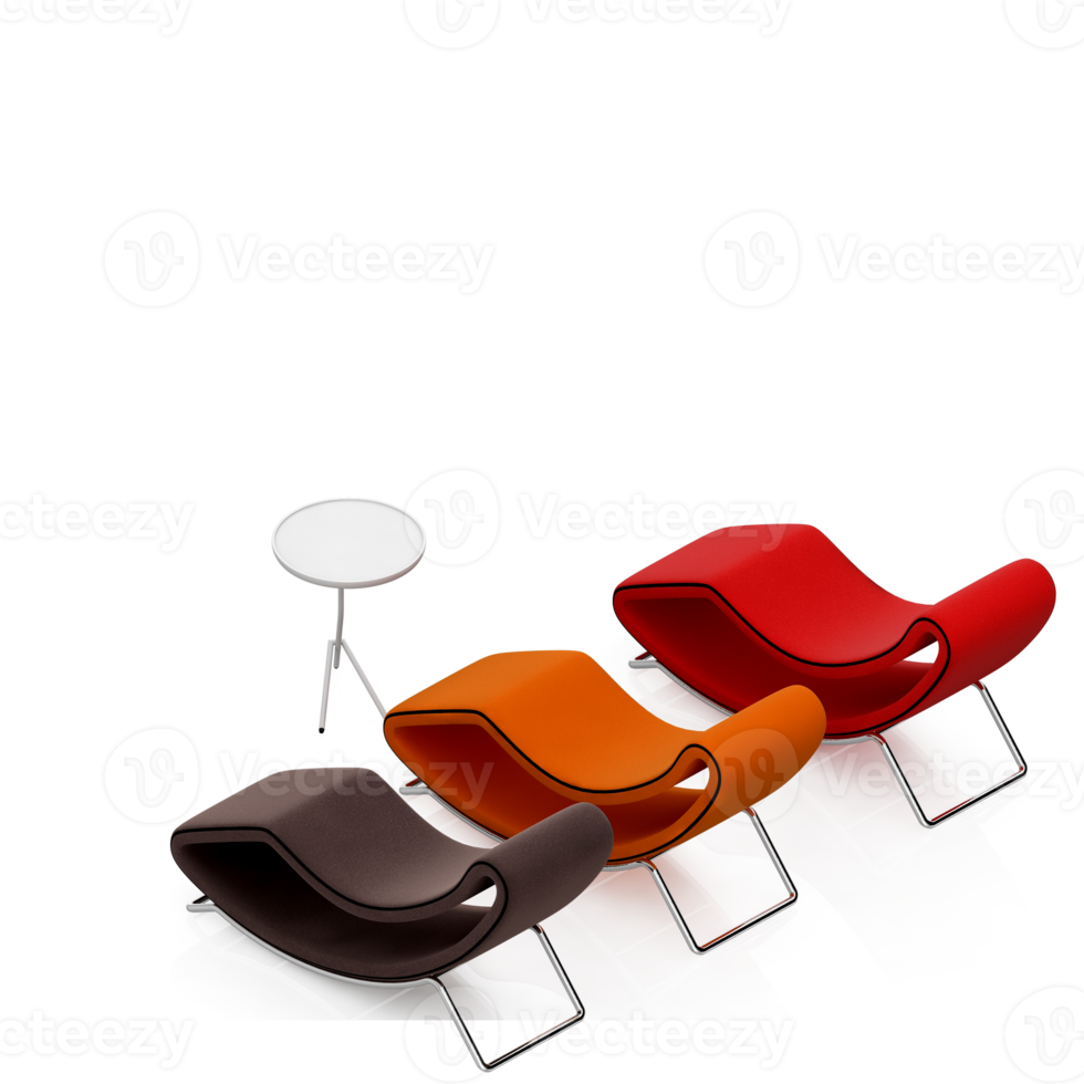 Isometric Chair 3D isolated rendering png