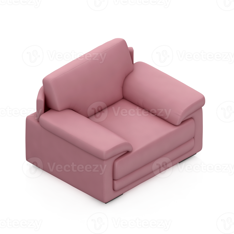 Isometric Armchair Isolated 3D render png