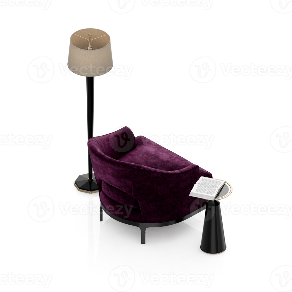 Isometric Armchair Isolated 3D render png