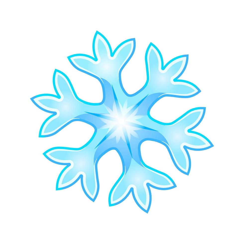 Winter snowflake Large size of emoji for Christmas holiday vector