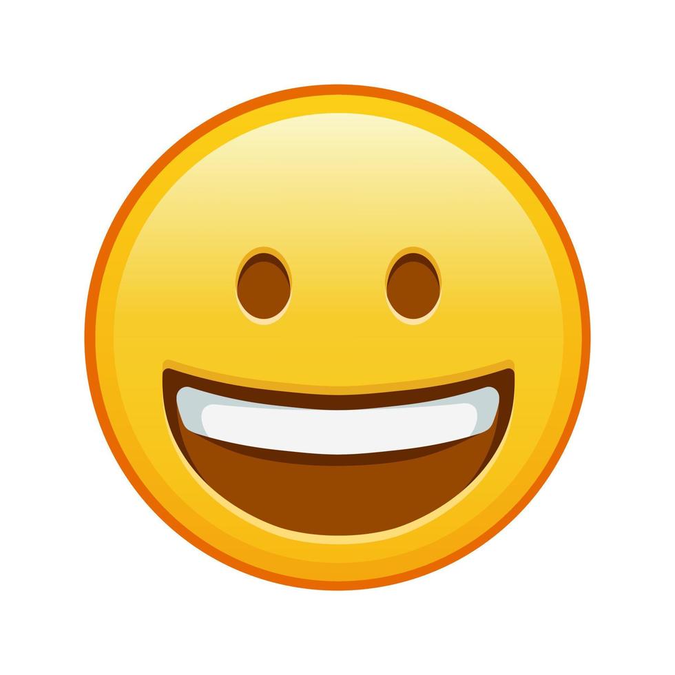 cara sonriente de gran tamaño de emoji amarillo sonrisa vector