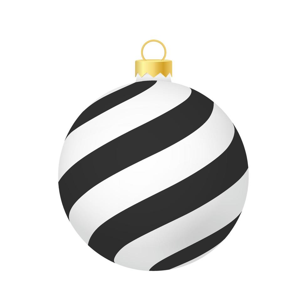 árbol de navidad blanco juguete o bola volumétrica y realista ilustración en color vector