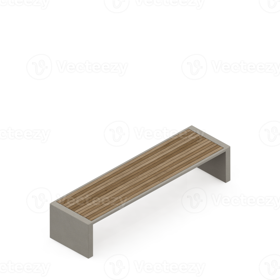 Isometric bench 3D render png