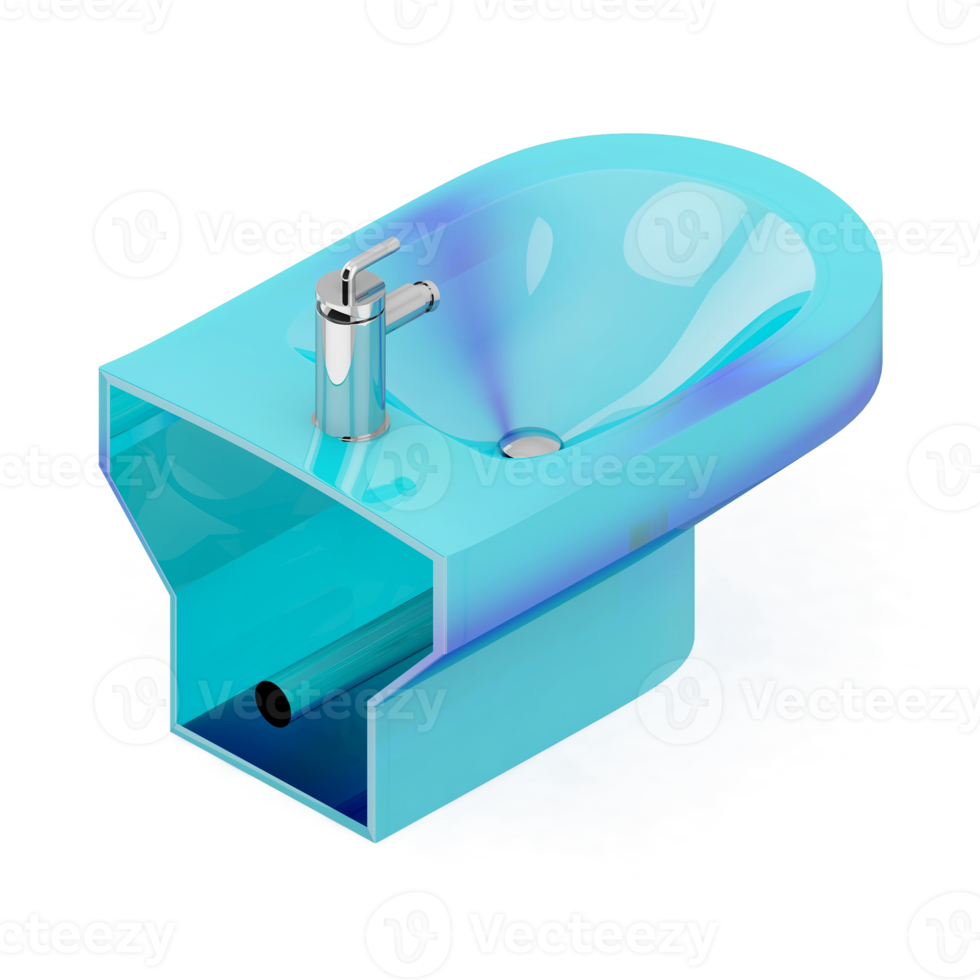 Isometric bathroom items 3D isolated render png