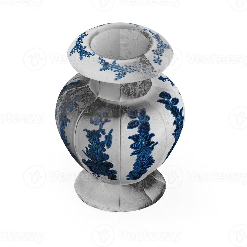 Isometric Vases 3D render png