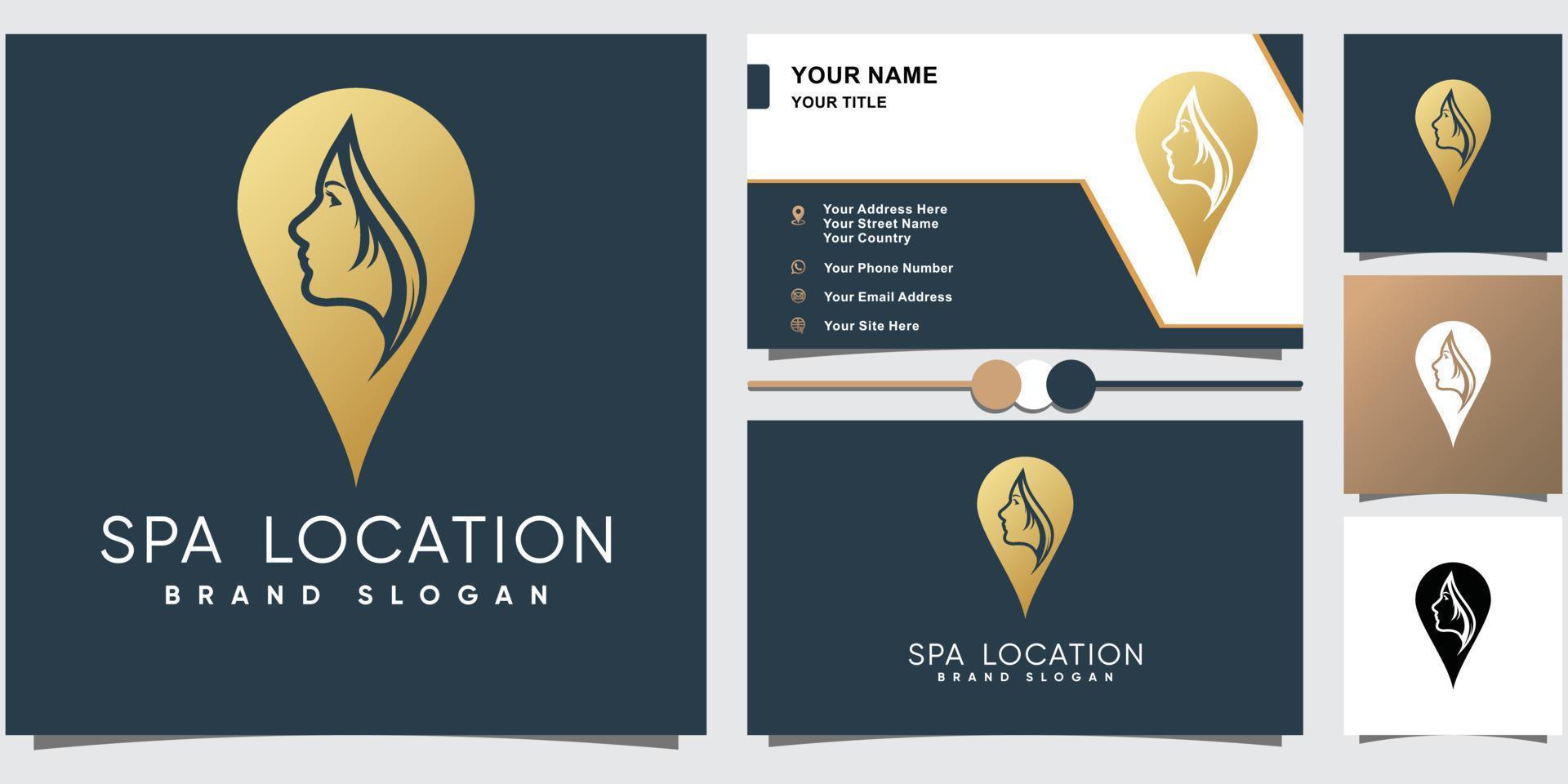 logotipo de spa de belleza con concepto creativo y vector premium de diseño