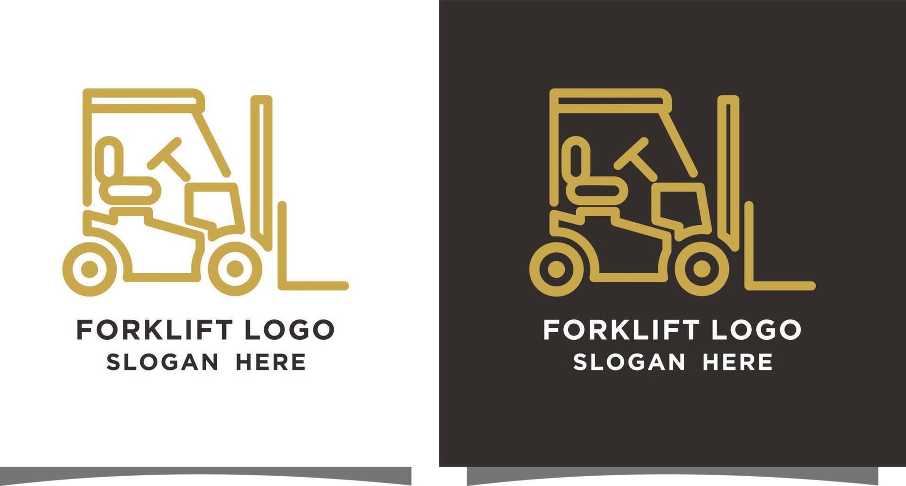 Forklift logo with creative modern syle Premium Vector