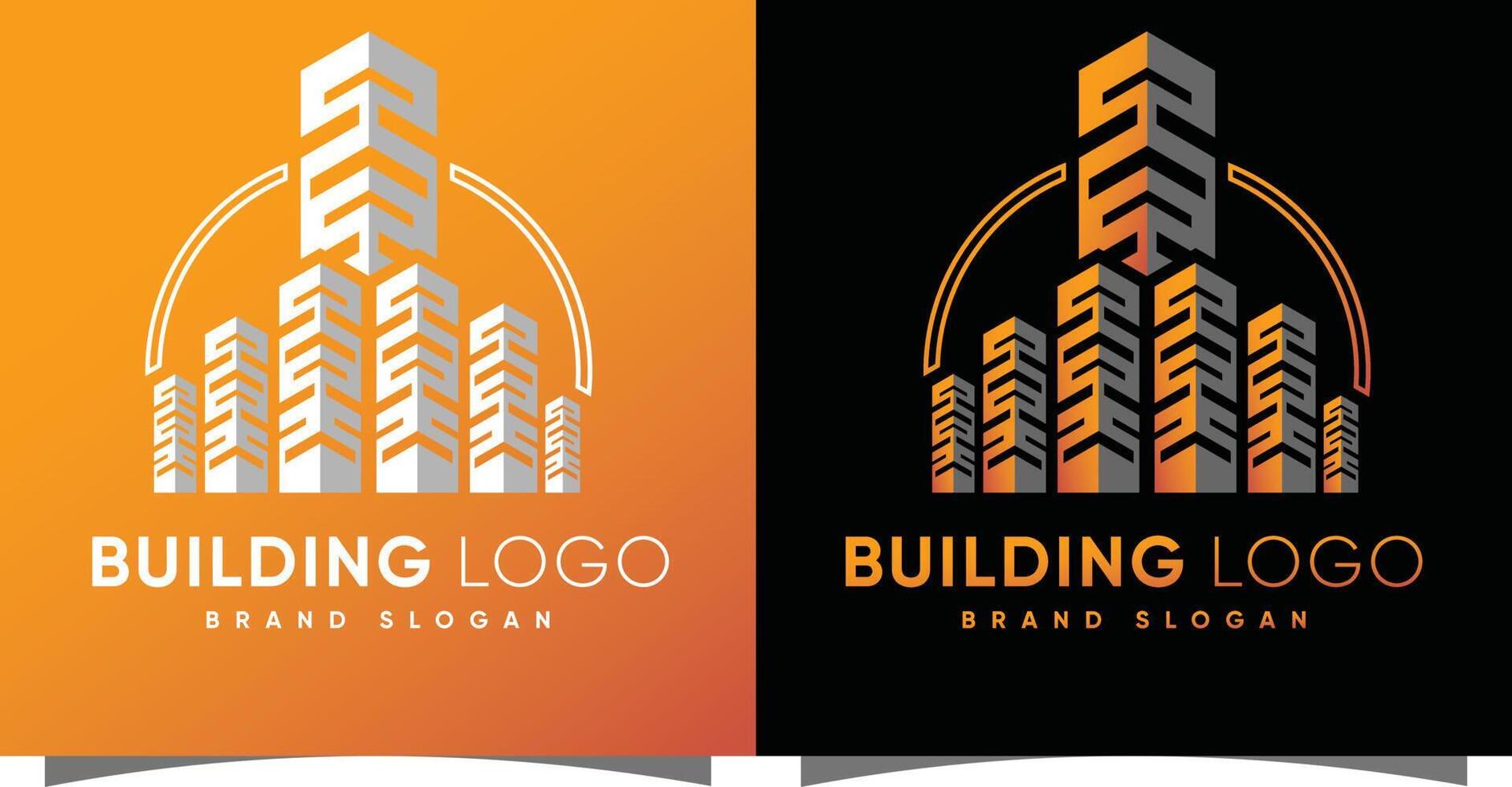 Building logo with creative modern syle Premium Vector