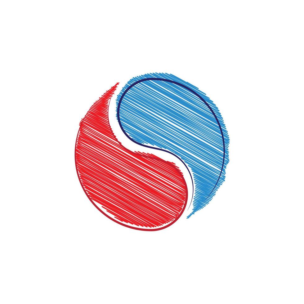 Yin yang Vector icon design illustration