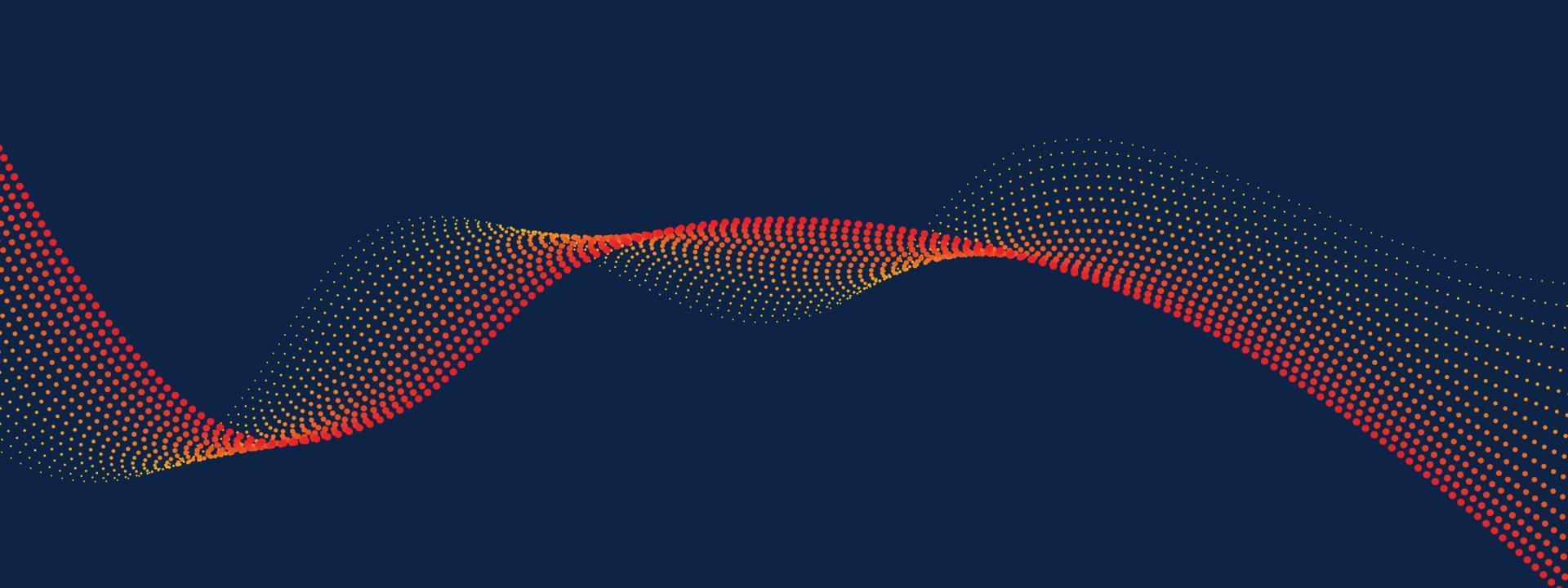 Abstract digital wave of particles flow vector