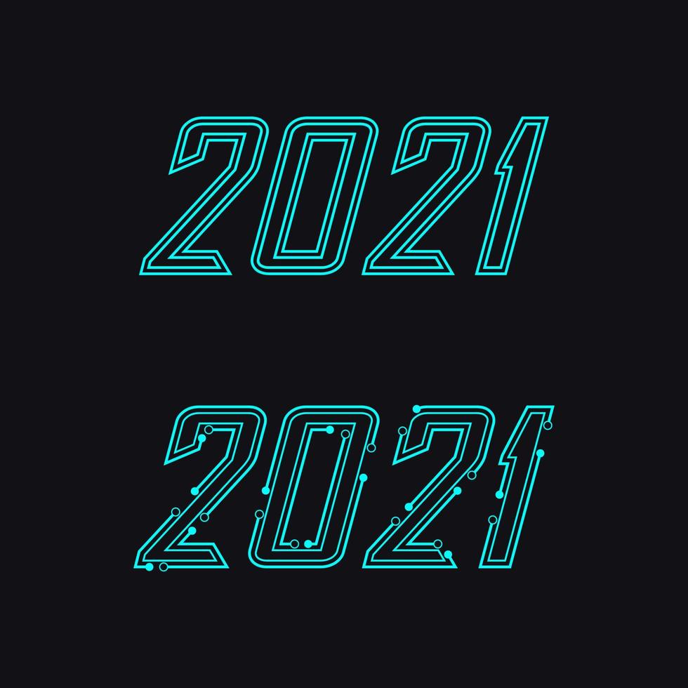 Ilustración de vector de icono de año nuevo 2021