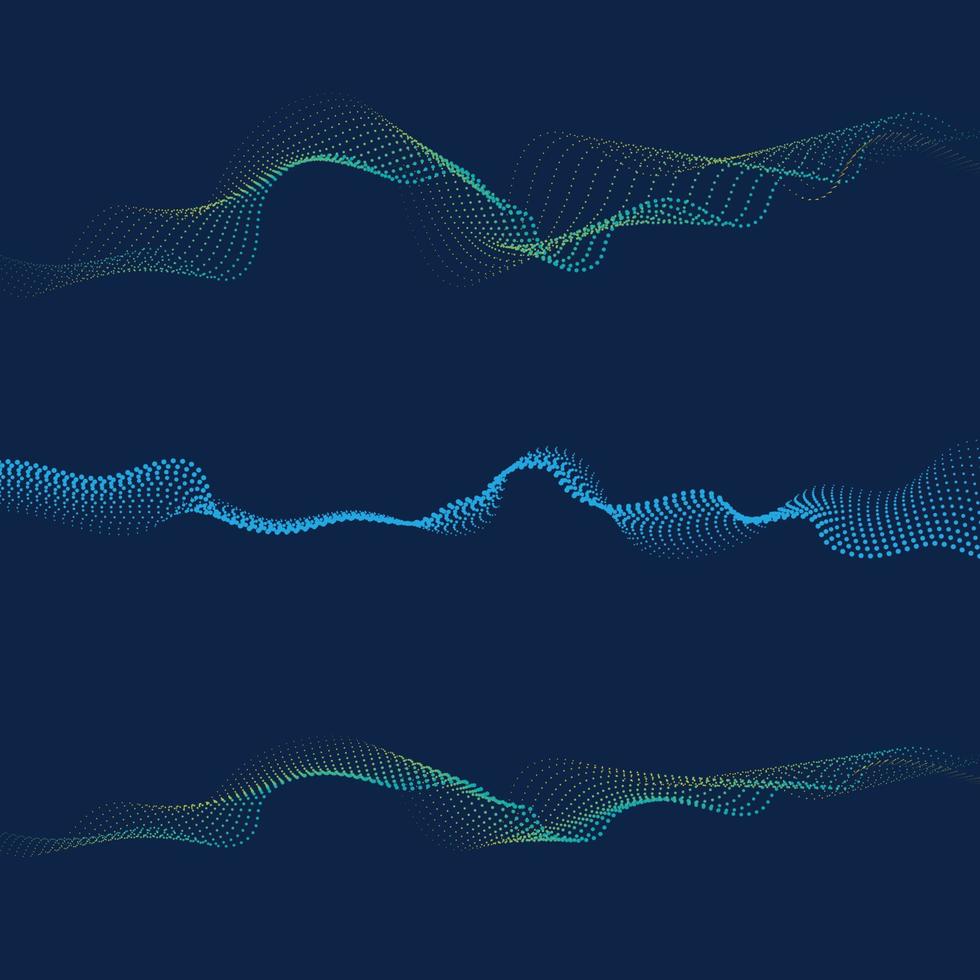 Abstract digital wave of particles flow vector