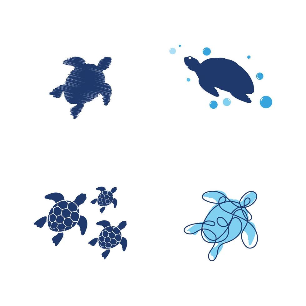 tortuga, animal, caricatura, icono vector